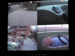 Monitor in the house showing camera views